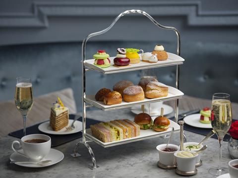 The Stafford London Afternoon Tea with beautiful pastries, scones and sandwiches on a stand
