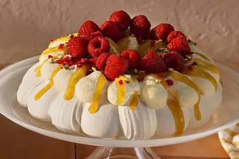 Passionfruit, Raspberry & Pistachio Pavlova