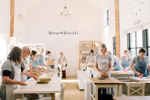 Women making biscuits at Honeywell Bakes