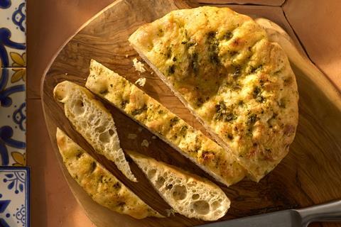 Herby Focaccia with Extra Virgin Olive Oil