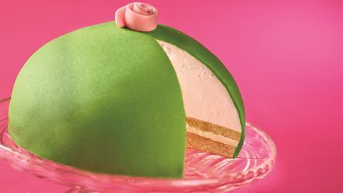 Princess Gateau Cake with a slice taken out