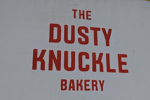 The Dusty Knuckle Bakery sign