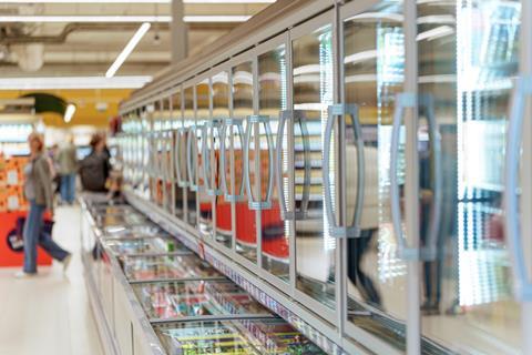 Supermarket freezer aisle