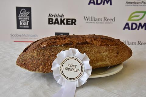 Seasons Bakery's Granary Sourdough loaf which was Highly Commended in the Plain Sourdough category