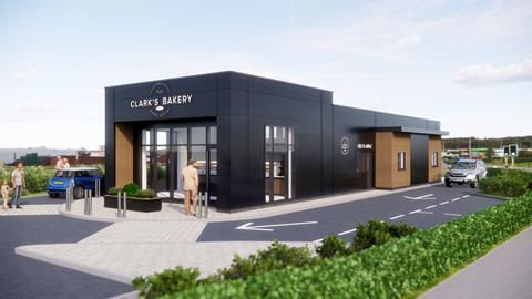 An artist's impression of the Clark's Bakery drive-thru site