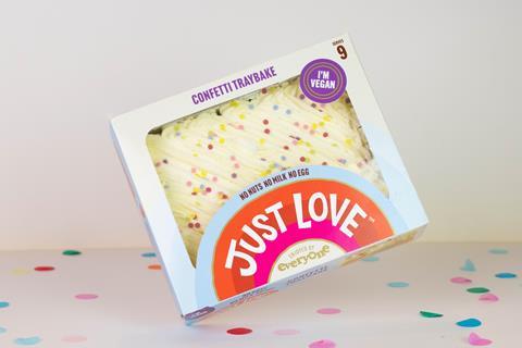 Just Love Food Company's new vegan Confetti Traybake cake