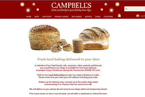 Campbell's Bakery created an online shop after temporarily closing their retail sites