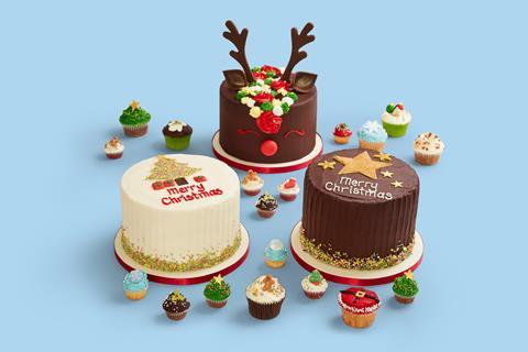 Hummingbird Bakery's Christmas collection includes whole cakes and cupcakes