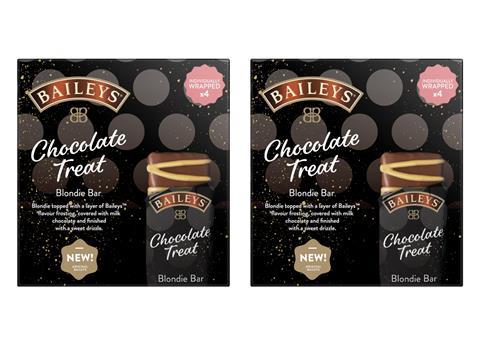 Baileys Chocolate Treat Blondie Bars in packaging