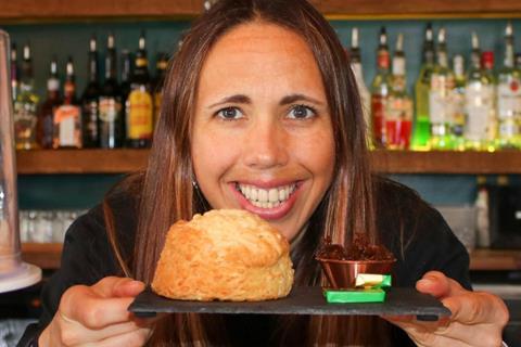 Naomi Rose, Elsie May's owner, with scone