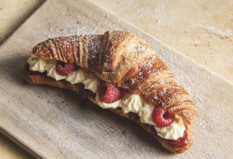 Morrisons Filled Croissant with cream and raspberries