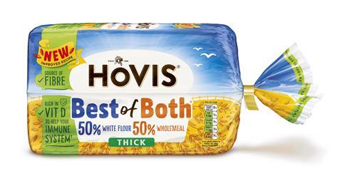 Hovis Best Of Both loaf in packaging