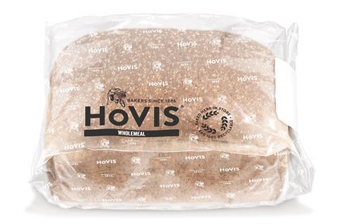 Hovis wholemeal in-store bakery loaf in glassine packaging