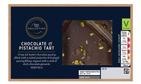 M&S Collection Chocolate & Pistachio Tart