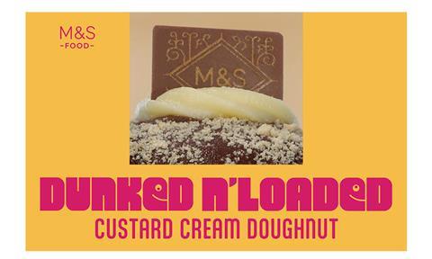 M&S Dunked Loaded Custard Cream Doughnut