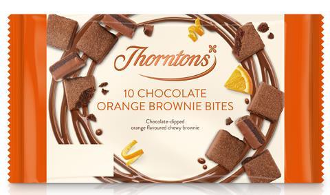 Thorntons Orange Brownie Bites in packaging
