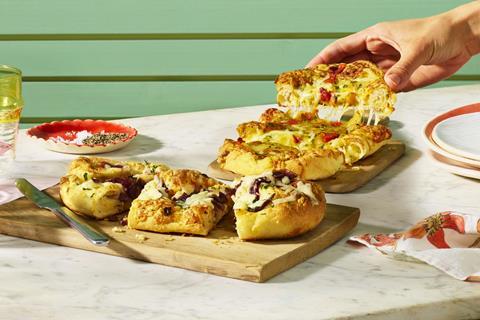 The Caramelised Red Onion and Mature Cheddar Pizzetta, and the Grilled Pepper, Mozzarella and Pesto Pizzetta from Costa
