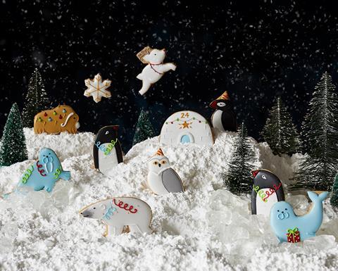 Biscuiteers Lapland-themed advent calendar biscuits