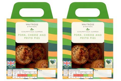 Waitrose pork cheese and pesto pies