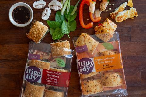 Higgidy halloumi & hot honey rolls and hoisin mushroom rolls