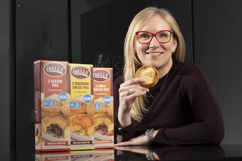 Bells Food Group finance director Samatha Murray with the new range of bake-at-home pies