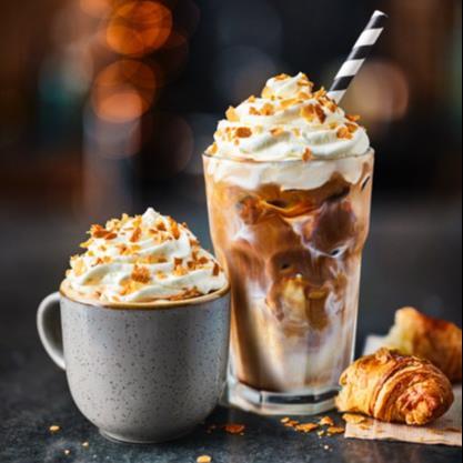 M&S Cafe Iced Almond Croissant Latte&nbsp;Hot Almond Croissant Latte cafe
