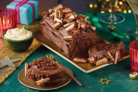 Morrisons hand rolled yule log