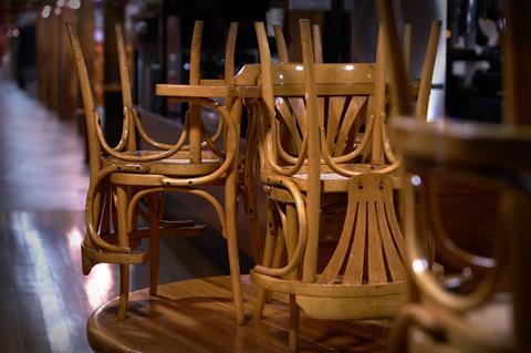 Stacked cafe chairs GettyImages