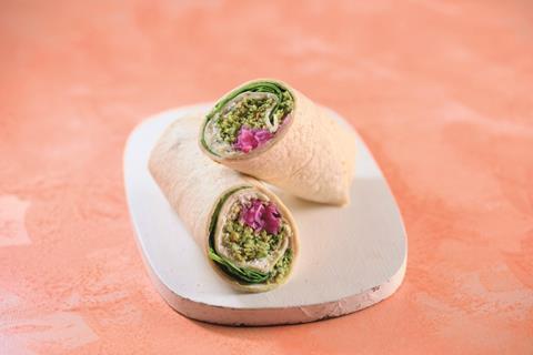 Co-op vegan Falafel Greek Style Cheese Wrap