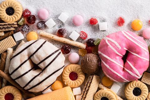 Cakes, doughnuts and other sweet treats with sugar
