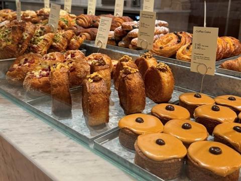 Cornish Bakery counter offerings at new Nottingham store