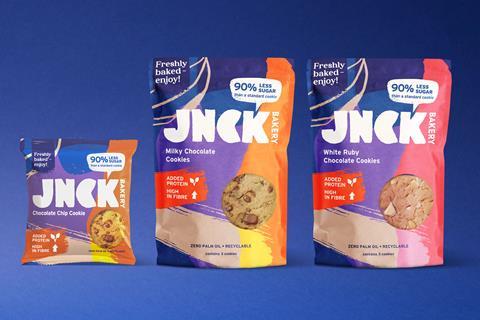 Pack shots of JNCK Bakery's cookies