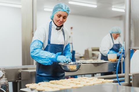 The Original Baker - staff produce pies at the Norton bakery site