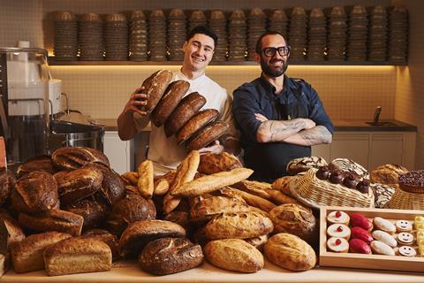 Frederic Doncel-Latorre (left) and Richard Hart with a selection of baked goods