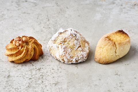 A trio of Amaretti cookies made with the Dawn Foods' marzipan