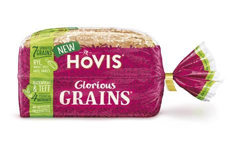 Hovis Glorious Grains loaf in packaging