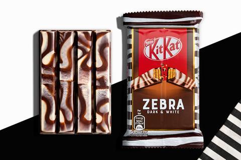KitKat zebra in stripy packaging