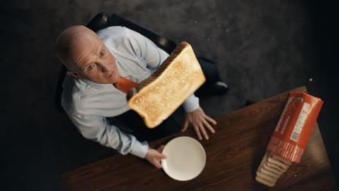Jonathan Warburton and a slice of toast in the TV advert