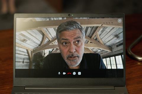 George Clooney on a video call in the Warburtons advert