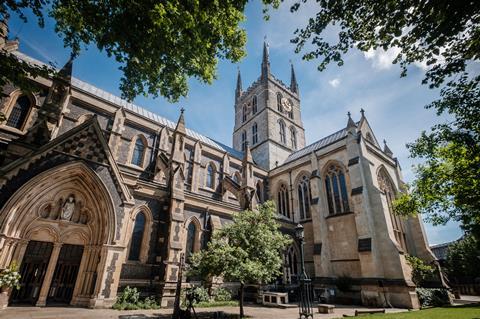 View of Southwark Cathedral from West gates