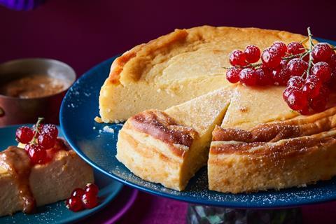 Cheesecake with red fruits on top