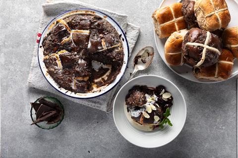 Hot Cross Bun & Butter Pudding