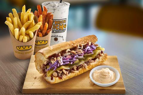 Which Wich fries, milkshake and pulled pork sandwich