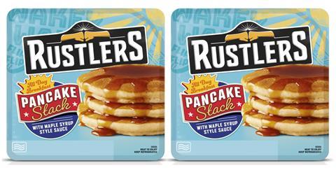 Rustlers Pancake stack in packaging