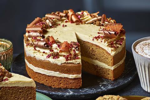 Tesco Christmas 2026 Finest Free From Caramelised White Chocolate & Speculoos Cake
