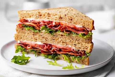 A bacon, lettuce and tomato sandwich