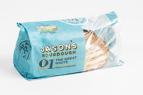 The Great White loaf by Jason's Sourdough uses the white bag-style packaging with a detachable film window - Mondi  2100x1400