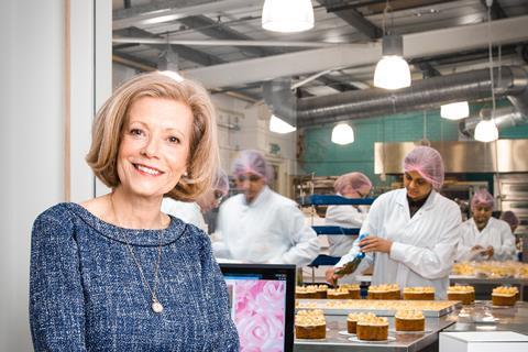Bakery founder Fiona Cairns in front of the Leicestershire production unit.