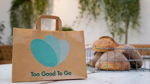 Too Good To Go bag next to sourdough loaves