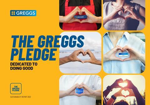 The Greggs Pledge cover with people making hearts with their hands